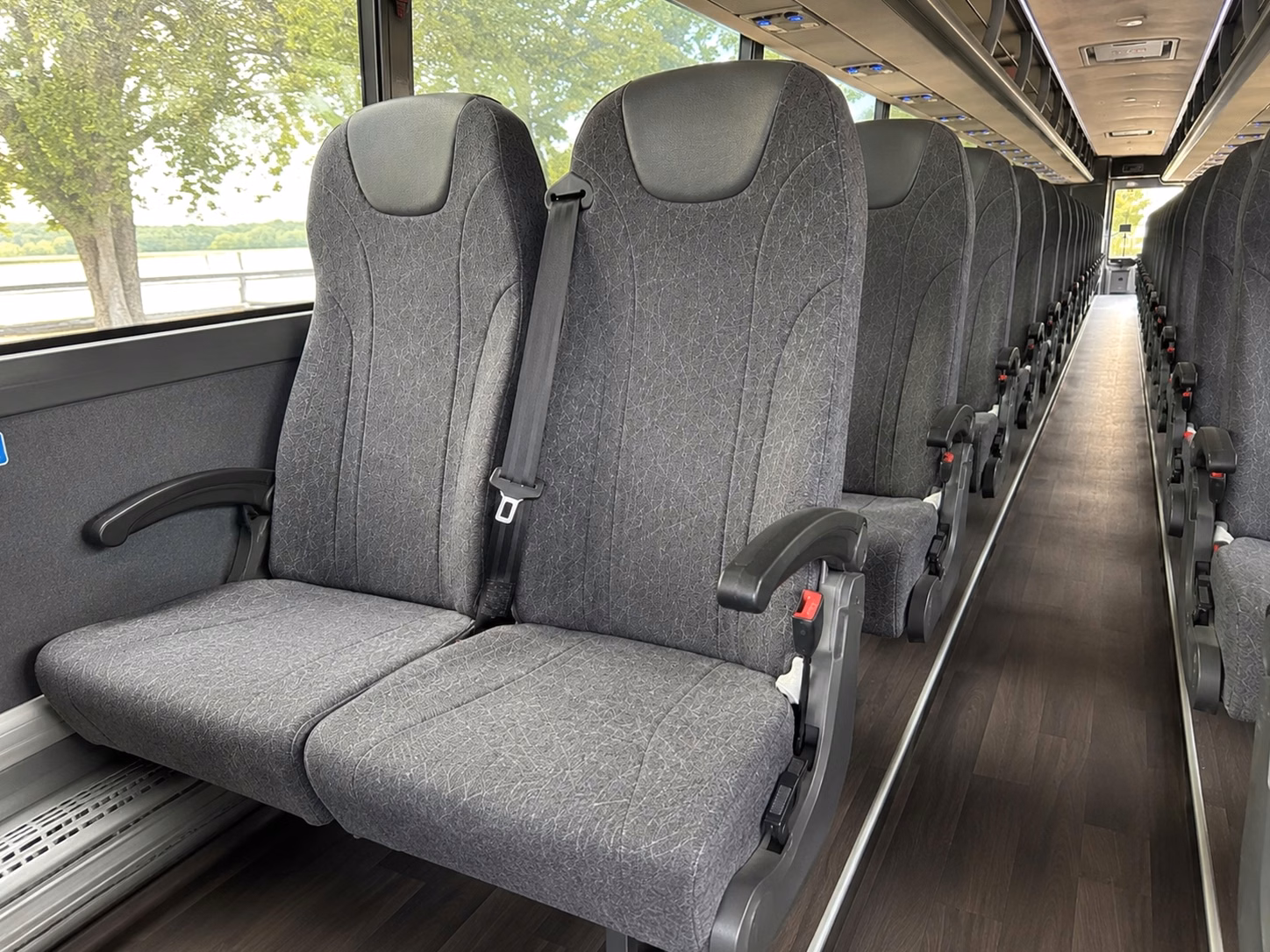56 passenger charter bus inside